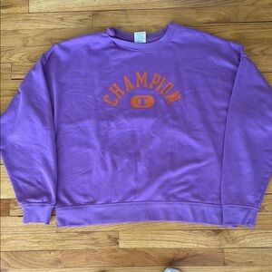 Cute Oversized Champion Purple Crewneck
